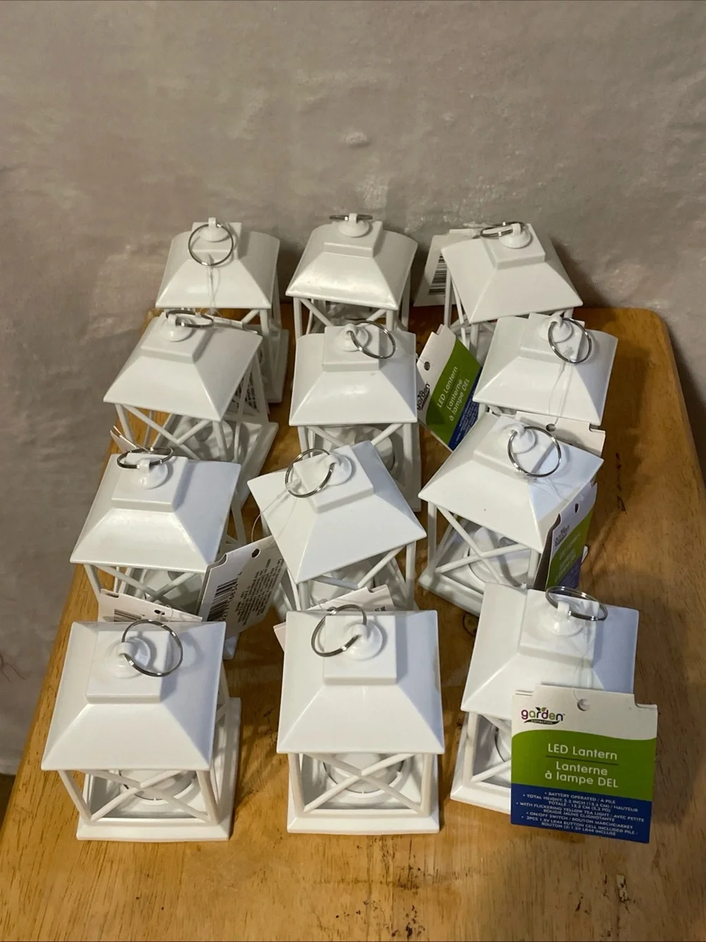 12- White X-Panel Decorative plastic Lanterns